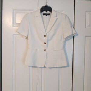Tahari ASL White Short Sleeve Blazer